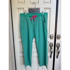 FIGS Kade Cargo Surgical Green PO 1426 Scrub Pants Size Large Petite